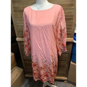Grace Karin Dress Business Casual Boho Floral Cottage Pink Women's Size 2XL